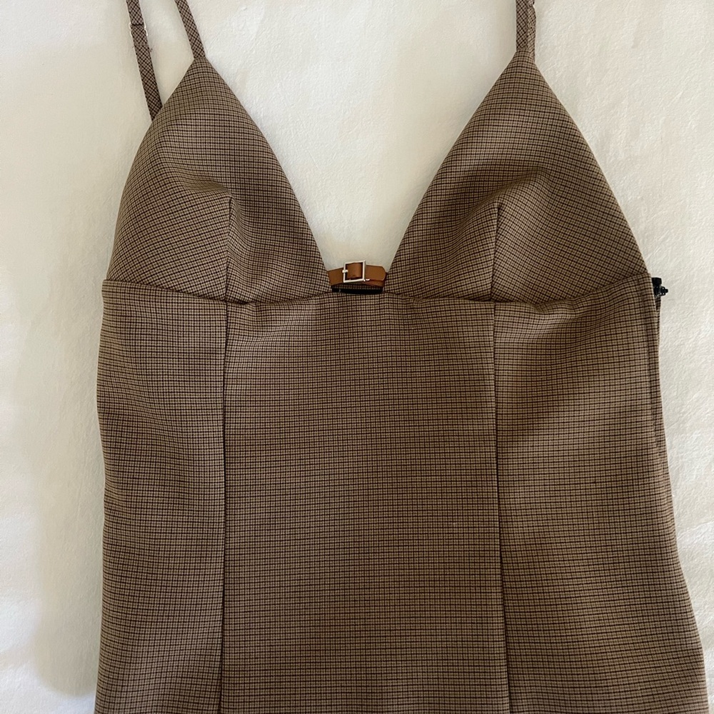 Zara Tan and Black Checkered Shirt